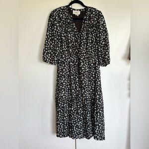 Ba&sh Black Floral Cotton Dress